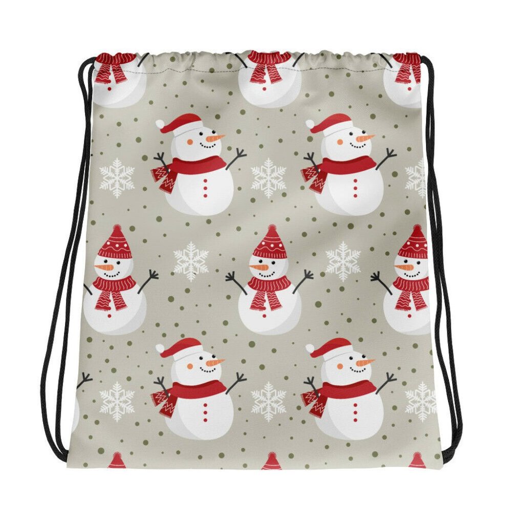 Holiday Cute Pattern Winter Christmas Drawstring
